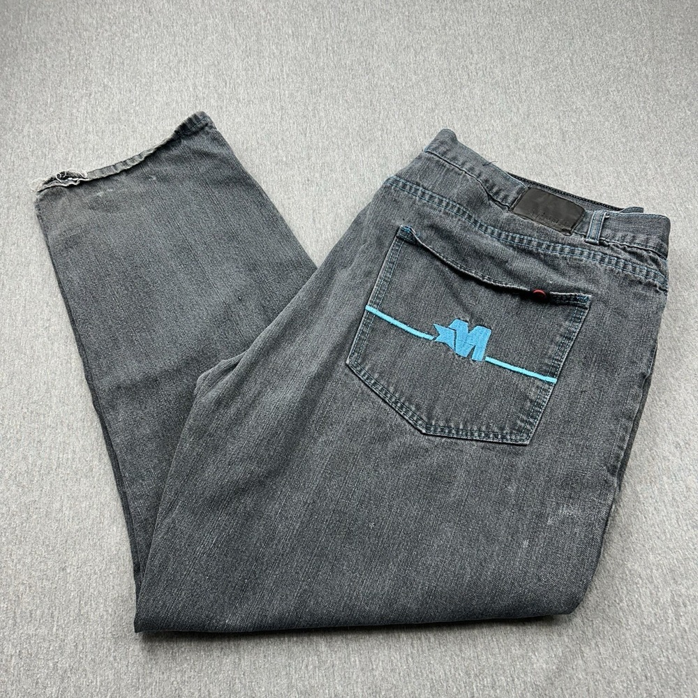 Mecca Faded Black Jeans Men's 43x29.5 Baggy Skater Y2K Wide‎ Leg *STAINS*